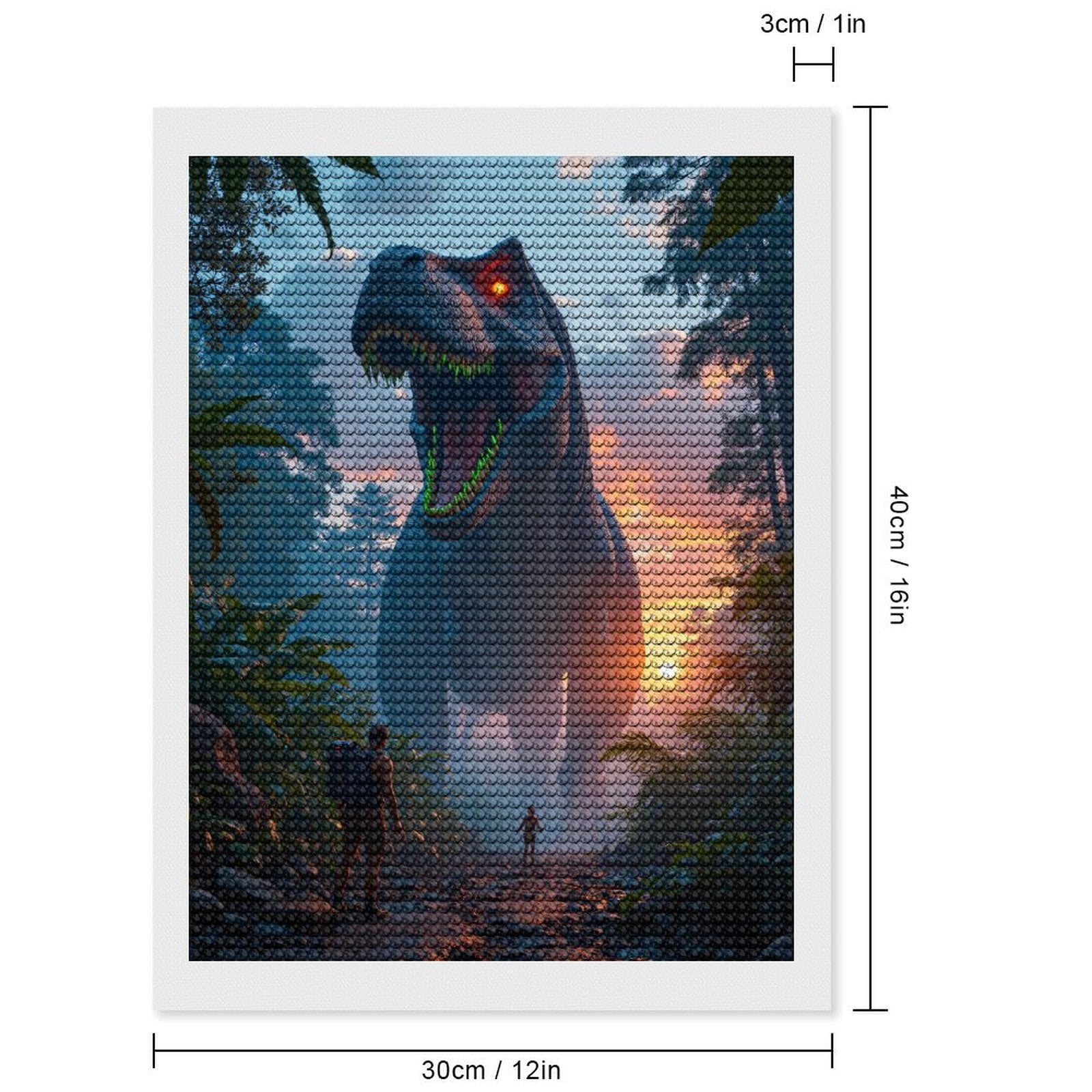 Diamond Art Kits for Adults, Giant Creature Jungle Adventure Sunlight 5D Diamond Painting Kits for Adults Beginners, DIY Full Drill Diamond Painting, Gem Art and Crafts 12x16