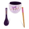 thumbnail image 1 of Set de cuencos para ramen Sanrio Kuromi, 600 ml, con palillos y cuchara, 1 of 9