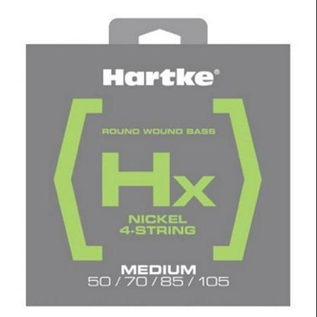 Hartke HSBHX450 Hx Nickel Bass Guitar Strings, Medium, (Best Strings For Fretless Bass)