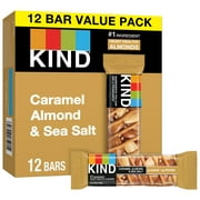 KIND Gluten Free Caramel Almond & Sea Salt Snack Bars, Value Pack, 1.4 oz, 12 Count Box