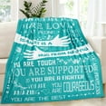 thumbnail image 2 of Healing Hug Blanket 60"x50", Encouragement Inspirational Thinking of You Gifts for Women, Chemotherapy Must Haves, Get Well Gifts for Women After Surgery, Teal, 2 of 6
