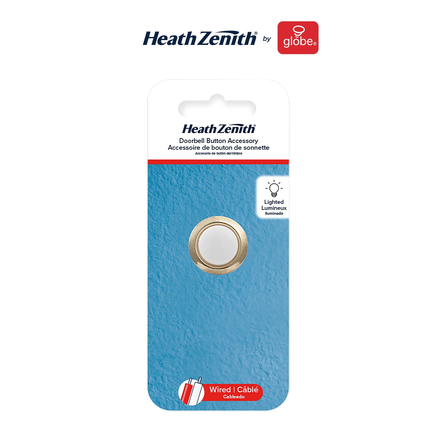Heath Zenith Heath Zenith Gold Metal Wired Lighted Push Doorbell Button Accessory