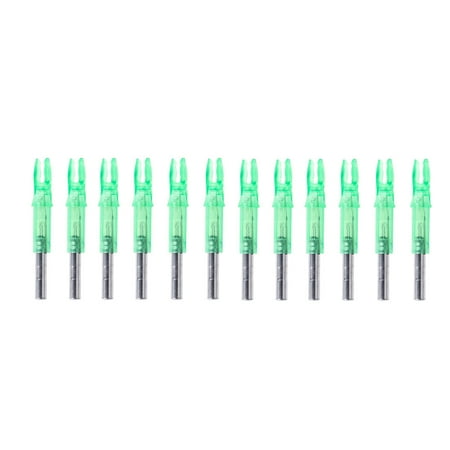 12pcs Archery LED Lighted Arrow Hunting Arrow Tails Bow Accessories Internal Arrow End Fit 6.2mm Arrow Shaft (Green)