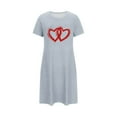 thumbnail image 4 of Taqqpue Women's Nightgowns Short Sleeve Crewneck Sleepshirts Sleepwear Casual Heart Print Pajama Dress Valentines Gifts, 4 of 6
