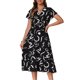 thumbnail image 1 of INSPIRAR CHIC Vestido Maxi de Verano con Cuello en V y Mangas Cortas con Estampado de Trazos de Pincel L Negro, 1 of 1