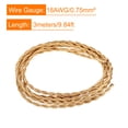 thumbnail image 2 of Unique Bargains Twisted Cloth Covered Wire 2Core 18AWG 3.0m/9.84ft Cable,Light Gold Tone, 2 of 5