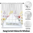 thumbnail image 3 of Pastoral Sunflowers Swag Curtain Valance for Windows, Floral Plants Leaves Farmhouse Window Treatments Short Swag Topper for Kitchen Windows Bathroom Bedroom, 28"x36", 3 of 8