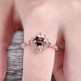 thumbnail image 2 of 10k Rose Gold Morganite Halo Engagement Ring With 7mm Cushion Cut 2.05 Carat Milgrain Art Deco, 2 of 6