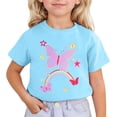thumbnail image 1 of HNMKIU Hauts pour Filles T-Shirts Imprimés Mignons Manches Courtes Col Rond T-Shirt pour Enfants Tenue Décontractée Confortable Mode Quotidienne, 1 of 4
