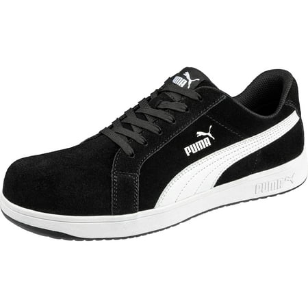 

PUMA Safety Women s Iconic Suede Low EH Safety Shoes Composite Toe Slip Resistant BLACK