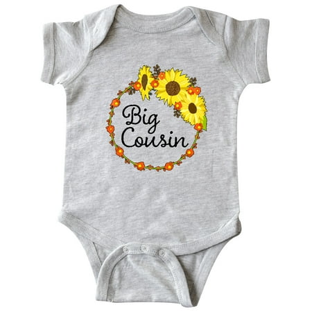 

Inktastic Big Cousin Sunflower Wreath Gift Baby Boy or Baby Girl Bodysuit