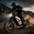 thumbnail image 3 of SYKERUNS X5 Adult Electric Dirt Bike, 2600W, Up to 44MPH, 48V 20Ah, 14"/12" Tires, Black, 3 of 9