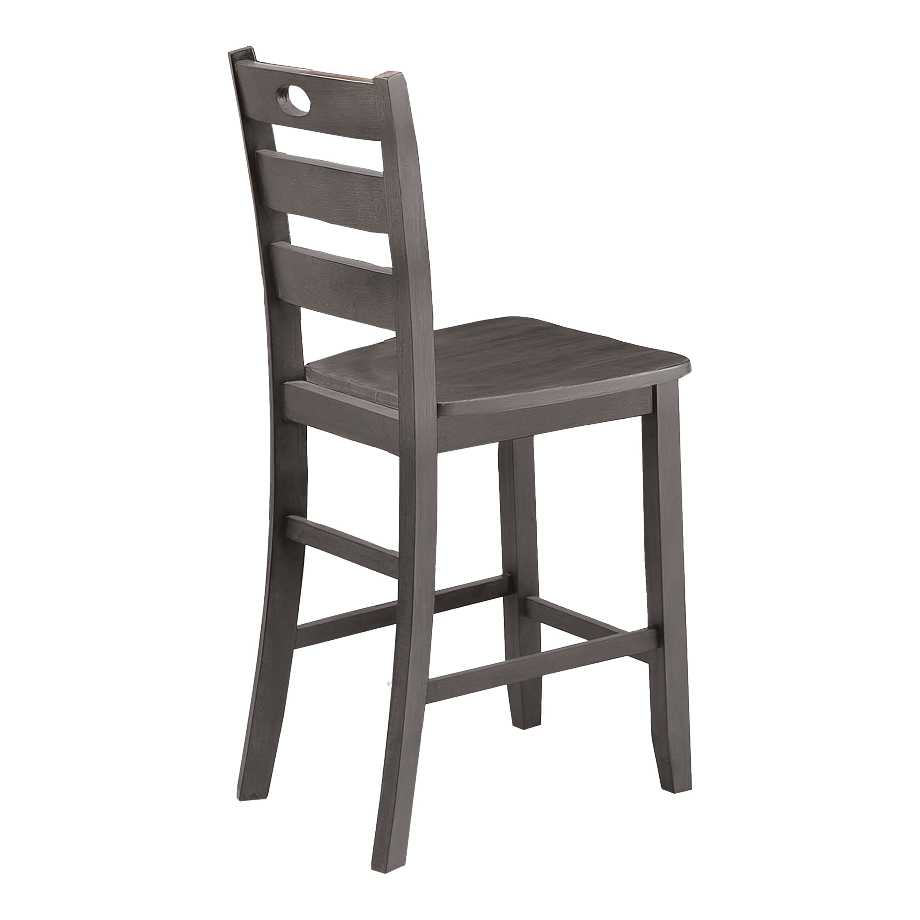 Furniture of America Nolan 5-Piece Solid Wood Counter Height Dining Table Set, Gray
