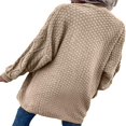 thumbnail image 2 of Women Loose Cardigan Sweater Front Open Cable Lantern Sleeve Knit Jacket, 2 of 4