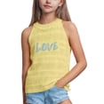 thumbnail image 2 of AHTJRT Girls Tank Top Stretchy Crochet Eyelet Sweater Vests Halter Neck Tops Resort Cruise Cover Ups 2026 Spring Summer Beach Vacation Clothes Yellow 1-2 Years, 2 of 5