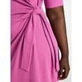 thumbnail image 4 of Terra & Sky Women’s Plus Front Twist Dress with Short Sleeve, Size 0X-5X, 4 of 5