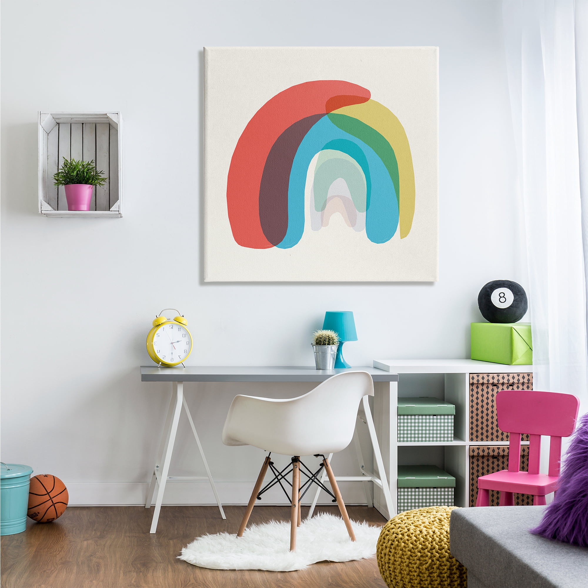 Stupell Indtries Abstract Rainbow Asymmetrical Arches Opaque Layers,36 x 36,Design by Daphne Polselli