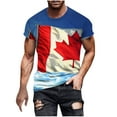 thumbnail image 2 of UVEASISHA Canadian Flag Tshirts for Men Short Sleeve Maple Leaf 3D Print T-Shirts Funny Independence Day Patriotic Tee Tops Multicolor#1 L, 2 of 5