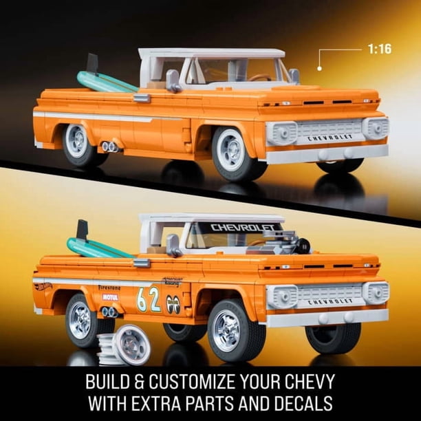 ホットウィール　ブリックショップ　CUSTOM 62 CHEVY PICKUP MATTEL BRICK SHOP Hot Wheels Custom 62 Chevy Pickup Building Toy