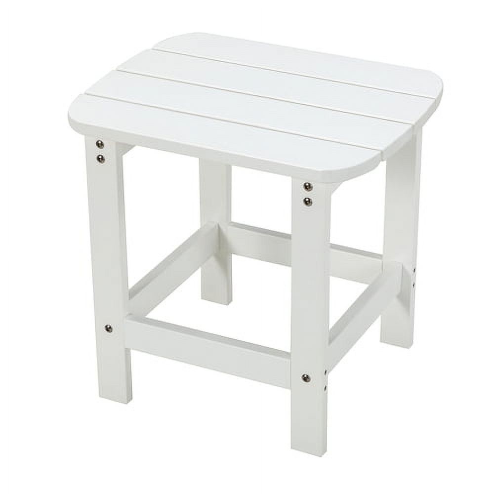 Adirondack Side Table, Weather Resistant Outdoor Side Table, Plastic Small Patio Table for Garden, Lawn, Indoor Outdoor Companion, Easy to Assemble, White - image 3 of 7