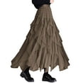 thumbnail image 2 of Sngxgn Women's Mini Skirts High Waisted Casual A-Line Short Skirt(Coffee,One Size), 2 of 4