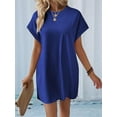 thumbnail image 6 of Womens Summer Dresses Fashion 2025 Short Sleeve Spring Mini Dress Casual Beach Vacation Clothes Dresses Blue XL, 6 of 9