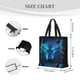 thumbnail image 3 of Fotbe Futuristic Blue Light Wolf Bolsa Tote con Estampado para Mujer, Bolsos con Cremallera, Bolsa de Hombro Casual de Gran Capacidad con Bolsillos Internos, 3 of 7