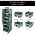SMIRLY 6Shelf Hanging Closet Organizer with Removable Drawers, Clothes