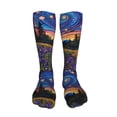 thumbnail image 5 of Xecao Galactic Night Over Meadow Print Calf Socks Seamless Toe, Knee High Long Socks, Sports Socks Trouser Socks for Women and Men-One Size, 5 of 8