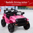 thumbnail image 4 of EastVita 12V Ride on Truck Cars, Battery Powered Ride on Cars with Remote Control,3 Speeds, Music MP3, LED Lights,Spring Suspension, Safety Belt, Double Open Doors Pink, 4 of 9