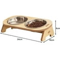 thumbnail image 2 of Wooden Elevated Pet Feeding Bowls 2 Large Capacity Stainless Steel Pet Feeding Bowl Feeder Suitable for Cats and Little Dogs, 2 of 6