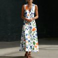 thumbnail image 6 of Noric Women's Printed Boho Floral Maxi Dress Sleeveless V-Neck Cami Style Casual Summer & Beach Wear Maxi Dress, 6 of 8