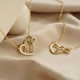 thumbnail image 3 of IEFSHINY CZ Heart Initial Necklaces for Women 14K Gold Plated Heart Necklaces for Women Letter Necklace, 3 of 6