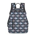 thumbnail image 1 of Balery Shark Wearing Swim Ring Mochila ligera para hombre y mujer: duradera e impermeable, ideal para la escuela, el trabajo, viajes y uso diario., 1 of 7