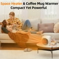 thumbnail image 2 of Fanqiebros Upgraded Space Heater, Coffee Mug Warmer for Desk, 12H Timer, 800W PTC Ceramic Heater, 2 Speeds Small Portable Electric Heater for Bedrooms, Offices, Home, 2 of 10