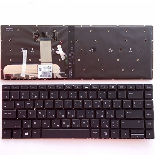 Clavier d'Ordinateur Portable US/RU Anglais pour HP Elitebook x360 1040 G4 1040 G5 1040 G6 HSN-Q02C Rétroéclairé RU Rétroéclairé
