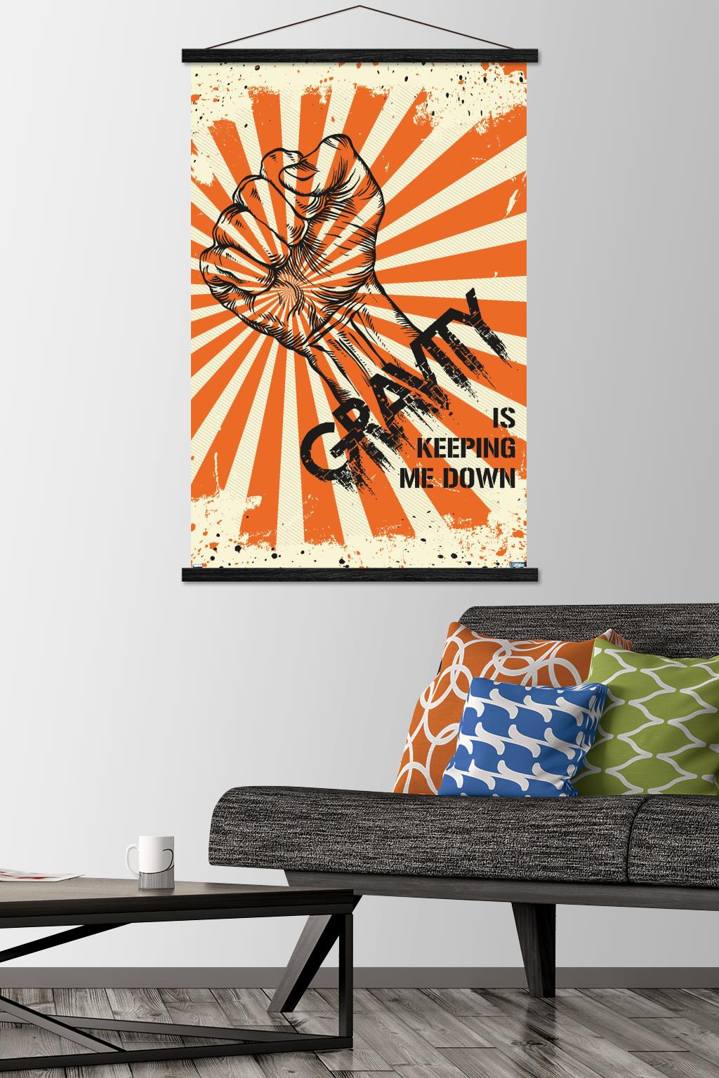 Lunch Hour Productions - Gravity Keeping Me Down Wall Poster with Magnetic Frame, 22.375" x 34"