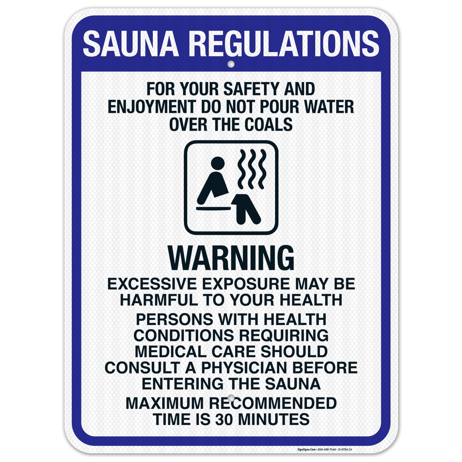 Do Not Use Pool Water on Sauna Coals New Swimming Pool Safety Sign 