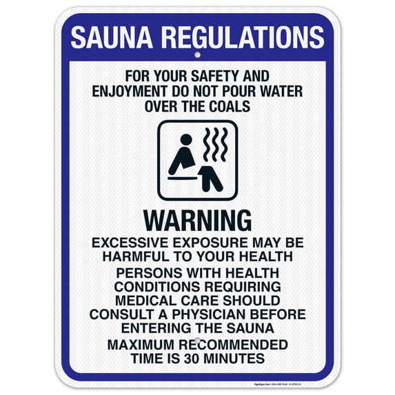 Sauna Regulations Sign, Pool Sign,