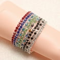 thumbnail image 3 of Trayknick Luxury Women Single Row Full Rhinestone Inlaid Bracelet Elastic Bangle Jewelry Blue, 3 of 13