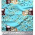 thumbnail image 1 of Soimoi Blue Rayon Fabric Foodgrain Bags Kitchen Decor Fabric Printed Yard 56 Inch Wide, 1 of 3