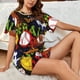 thumbnail image 4 of Fotbe Balls Conjunto de Pijama Estampado para Mujer, 2 Piezas, Ropa de Dormir con Camiseta de Manga Corta y Shorts Suaves-Large, 4 of 6