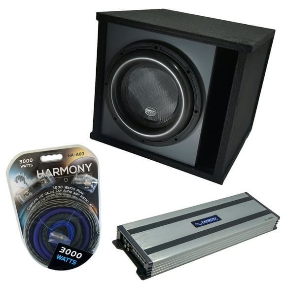 Harmony Audio HA-ML151 Loaded 15" Sub 3200W Ported SPL Sub Box & HA-A1500.1 Amp