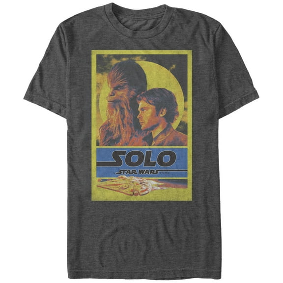 Men's Solo: A Star Wars Story Light Vintage Partner Frame Graphic Tee Charcoal Heather X Large