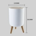 thumbnail image 4 of Supahbadd Tall Office Trash Can with Lid, White Bedroom Garbage Bin, ABS and PP Plastic Wastebasket, 4 of 6