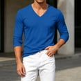 thumbnail image 3 of HAOTAGS Men’s Athletic Long Sleeve T-shirts V-Neck Quick Dry Mesh Pullover Shirt Blue Size S, 3 of 10