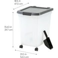 thumbnail image 2 of IRIS Dog Food Storage Container 50 Lbs, with Removable Rolling Wheels & Included Scoops, 2 of 9