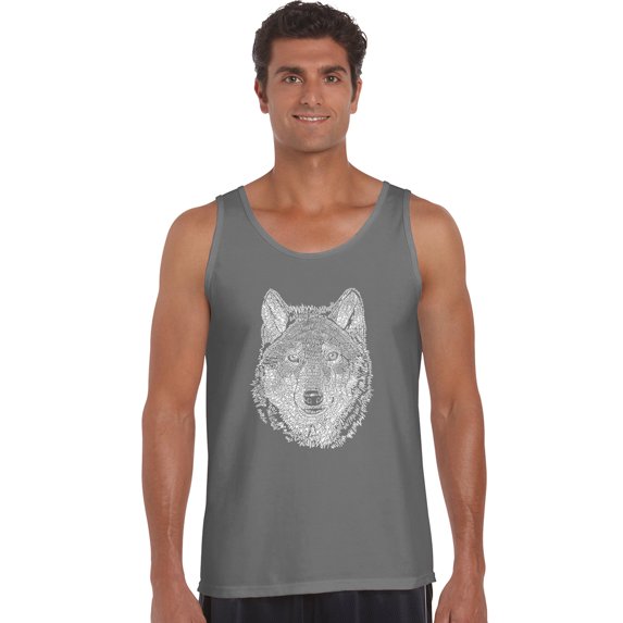 LA Pop Art Men's Word Art Tank Top - Wolf