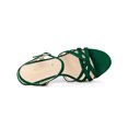 thumbnail image 5 of BLISSFUL STEP Women's Strappy Platform Slingback Stiletto Heels Sandals Green 7, 5 of 8