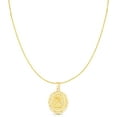 thumbnail image 3 of Floreo 10k Yellow Gold Round Horoscope Zodiac Sign Acquarius Pendant with Cable Chain Necklace, 3 of 5